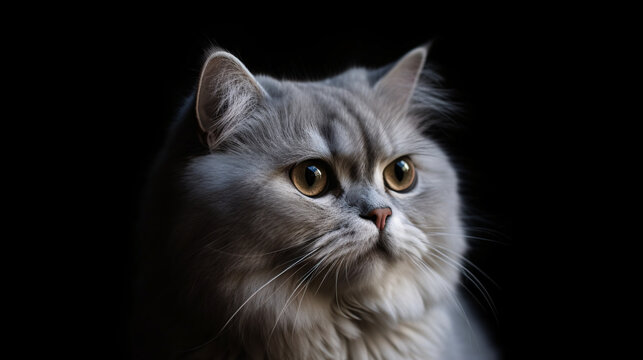 Alluring Close-up: Amazing Focus on Cat with Subtle Blur Background generative ai