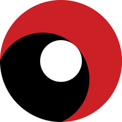 Fototapeta na wymiar red and black circle. letter o logo
