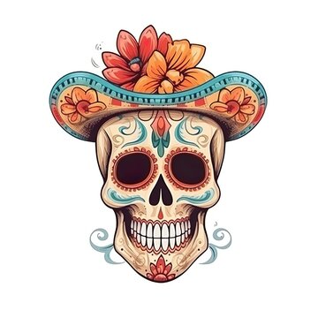 Sugar Skulls or Dia de los Muertos “Day of the Dead” skulls a colorful facet of Mexican fashion