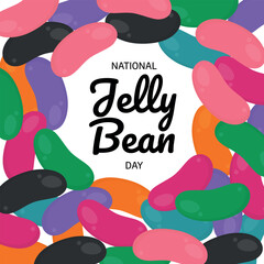 national jelly bean day. jelly bean vector illustration. colorful jelly bean illustration. flat colorful jelly bean design.