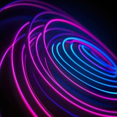 Naklejka premium pink blue neon lines, glowing in the dark. Abstract minimalist geometric background.