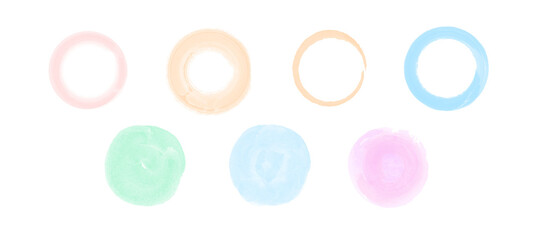 Color watercolor circle set for design