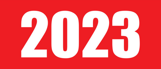 2023 year read and white  banner template