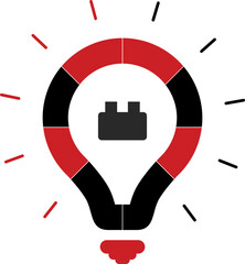 Illustration of a bulb and plug inside