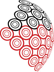 red and black circles