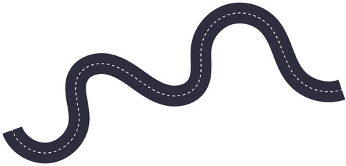 Curvy Bend Tarmac Road Symbol Illustration