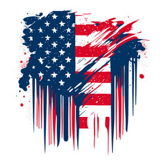 Grunge American flag vector illustration