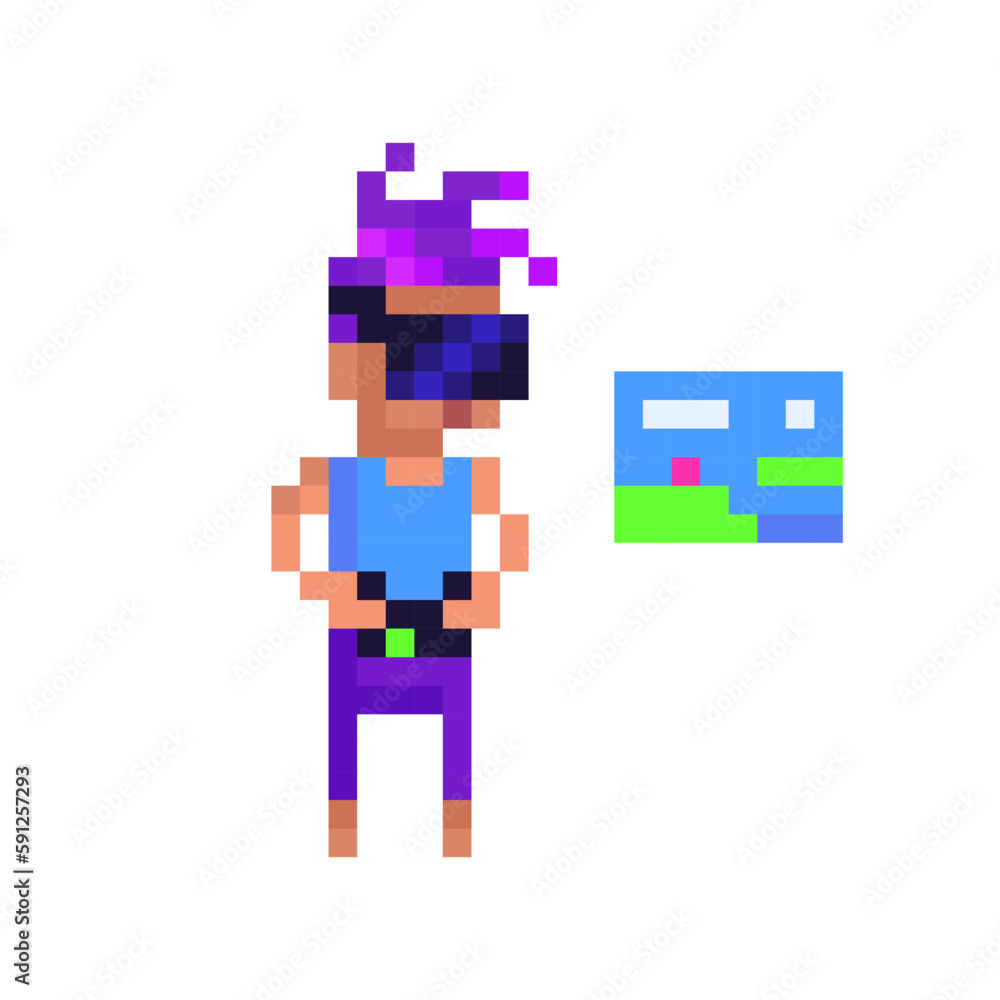 Poster professional virtual reality computer game person. boy in vr glasses playing online game on console.