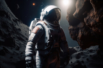 Space wallpaper containing astronaut. AI generated