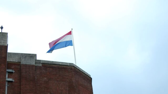 Flag of the Netherlands waving in the breeze