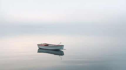 Boat on the Lake, Generative AI, Illustration