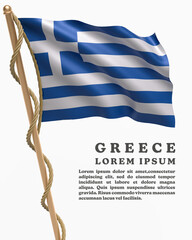 White Backround Flag Of GREECE