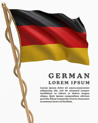 White Backround Flag Of GERMAN