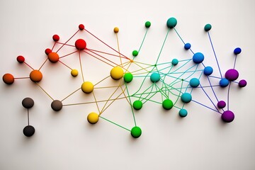 Obraz na płótnie Canvas modern web line connection, color yarn, generative AI
