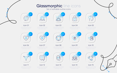 Set of Friend, Genders and Heart line icons for web app. Friends community, Only you, Man love icons. Say yes, Update relationships, Rainbow signs. Lgbt, Romantic gift, Couple love. Vector