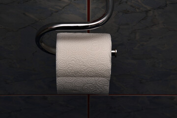 Roll of white toilet paper