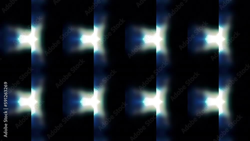 Poster black background with kaleidoscope effect. motion. sparkling white patterns made in computer graphic