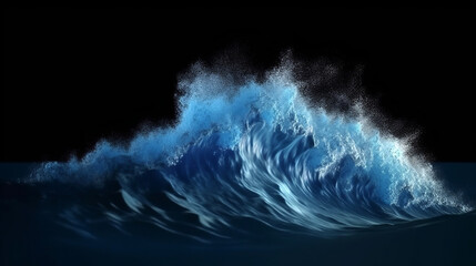 sea wave. Water Splash Isolated On The Black background