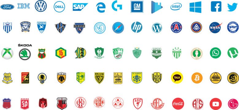 logos of famous brands, icons with company logos