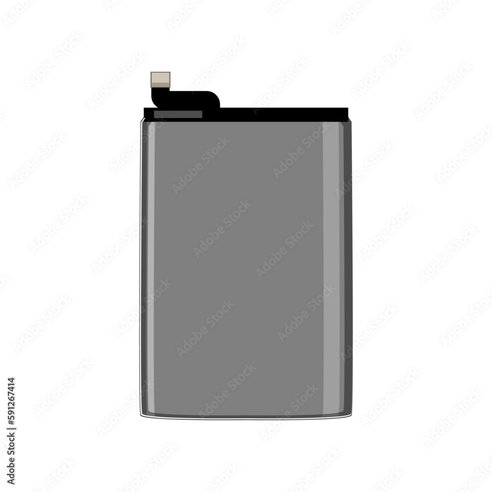 Sticker power mobile phone battery cartoon vector illustration