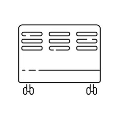 Convector, heater, heating vector icon on transparent background. Outline Convector, heater, heating vector icon