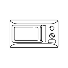 Microwave in the linear style icon.