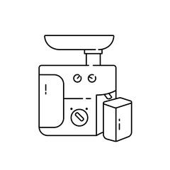 Vector juice extractor machine in the linear style icon.