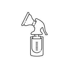 Breast pump in the linear style icon.