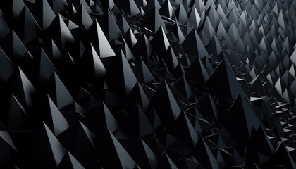 triangular pyramid, dark background, wallpaper, Generative Ai