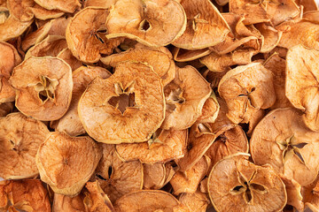 Close-up of dried apples.Healthy food concept.