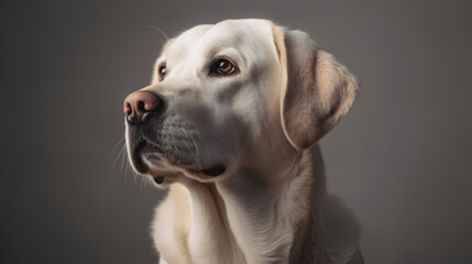 Serene Dog with Blur Background generative ai