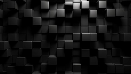 Cube patterns, black background, abstract background, shiny metal, matte metal, red and blue metal background, Generative Ai