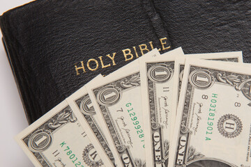bible with money