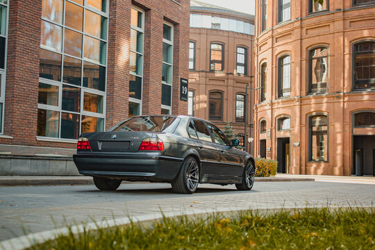 old car in the street BMW 740 e38 alpina