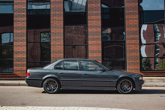 old car in the street BMW 740 e38 alpina