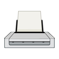 office scanner document cartoon vector illustration
