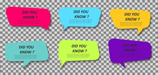 Did you know. Ask a question. Bubble speech with question mark. Interesting facts, news. Get an answer, help background information. Vector illustration
