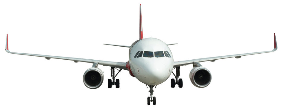 Closeup view of Plane with wings isolated PNG with no background