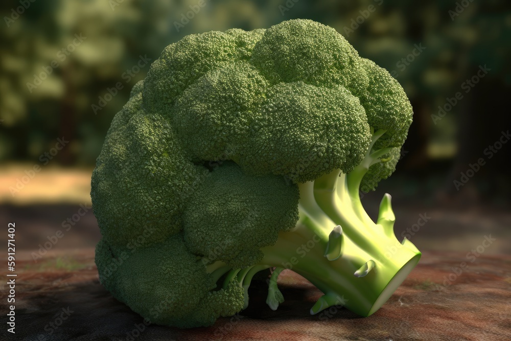 Poster broccoli isolated on background created with generative ai technology
