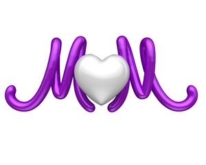 Feliz dia das mães  com letras de renderizao em 3d