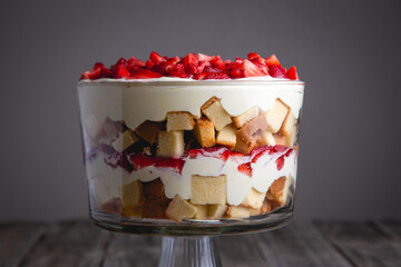 Delicious strawberry trifle that's easy to make and perfect for summer parties.