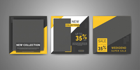 Social media post template. Trendy social media post and web banner design