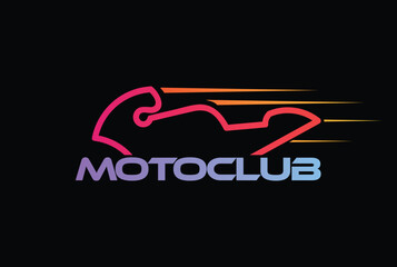 Simple Minimalist Fast Speed Racing Bike Motorcycle Sport Club Competition Logo Design