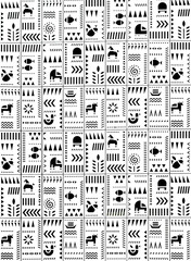 seamless pattern with black and white, geometric seamless pattern, Pattern design concept for fashion textile print, wrapping or packaging