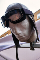 Manikin head with a pilot hat
