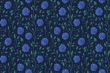 Simple floral pattern. Seamless pattern background of leaves and flowers.
