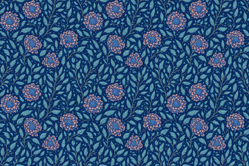 Simple floral pattern. Natural ornament for textiles, fabric, wallpaper, surface design.