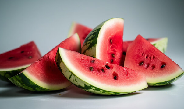 Sliced Watermelons on a white background