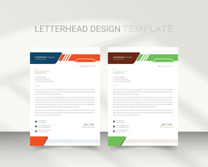 Modern abstract corporate business letterhead design template