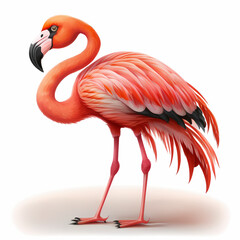 Flamingo CArtoon Illustration. Generative AI